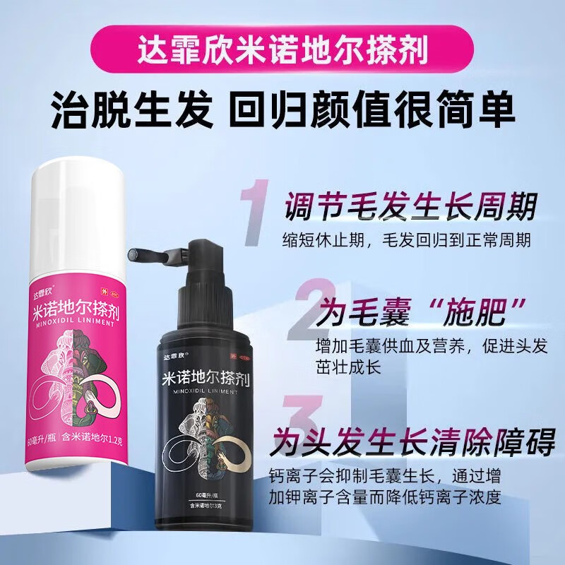 达霏欣 米诺地尔搽剂2%浓度30ml 治疗男性女性脱发和.